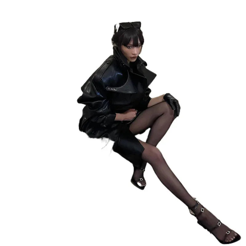 Autumn And Winter New Loose Cool Long Trench Coat - Gizmo Galaxy