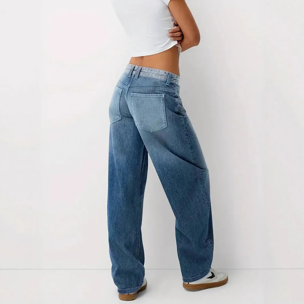 Summer Thin, Loose-fit, Mid-rise, Figure-flattering Wide-leg Denim Jeans For Pear-shaped Figures - Gizmo Galaxy
