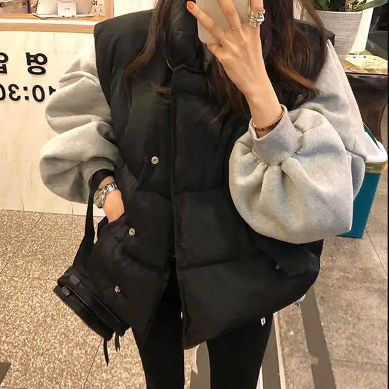 Women's Korean Style Lazy Style All-match Down Cotton Bread Coat Vest - Gizmo Galaxy