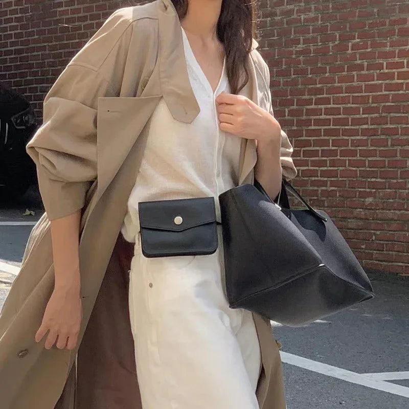 Graceful Stand Collar Loose Slimming Long Below The Knee Trench Coat - Gizmo Galaxy