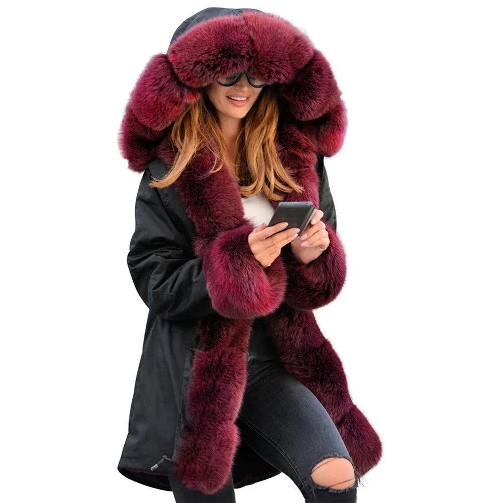 Cotton-padded Jacket Fur Collar Coat Hooded - Gizmo Galaxy
