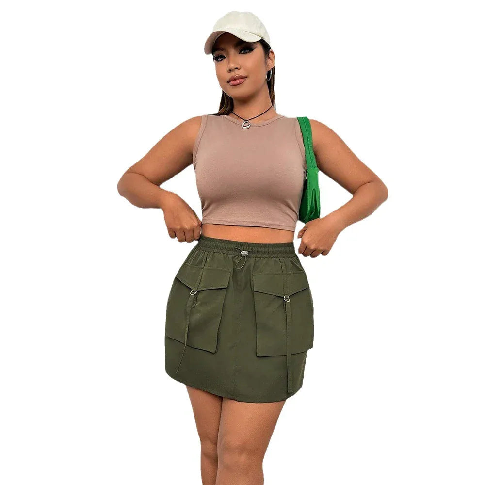 Women's Street Fashion Elastic Waist Workwear Skirt - Gizmo Galaxy