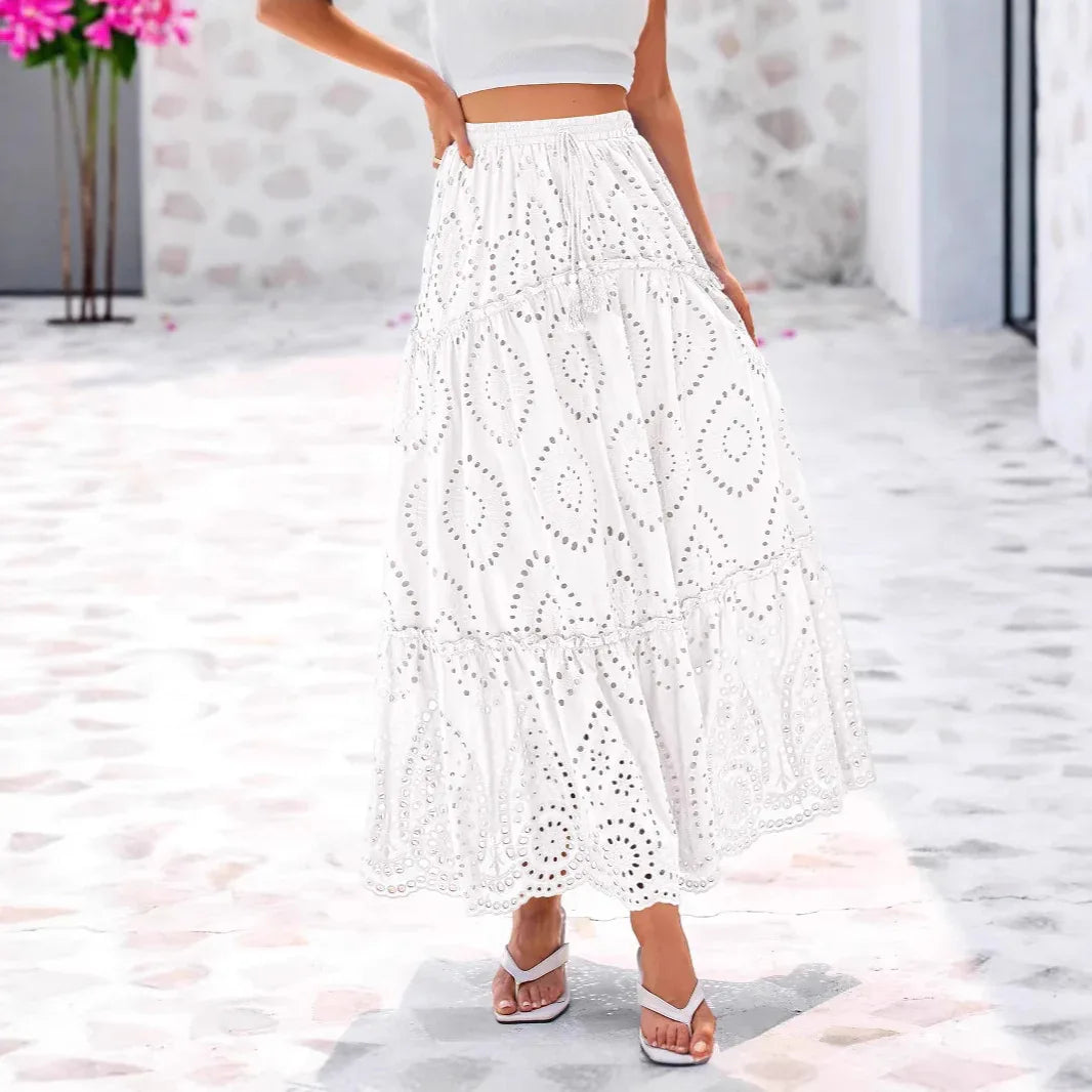 Women's Fashion Hollow-out Elegant Midi Skirt - Gizmo Galaxy