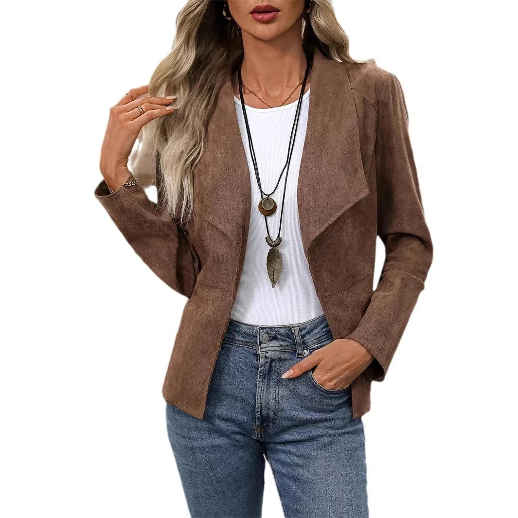 Women's Faux Suede Jacket New Coat - Gizmo Galaxy