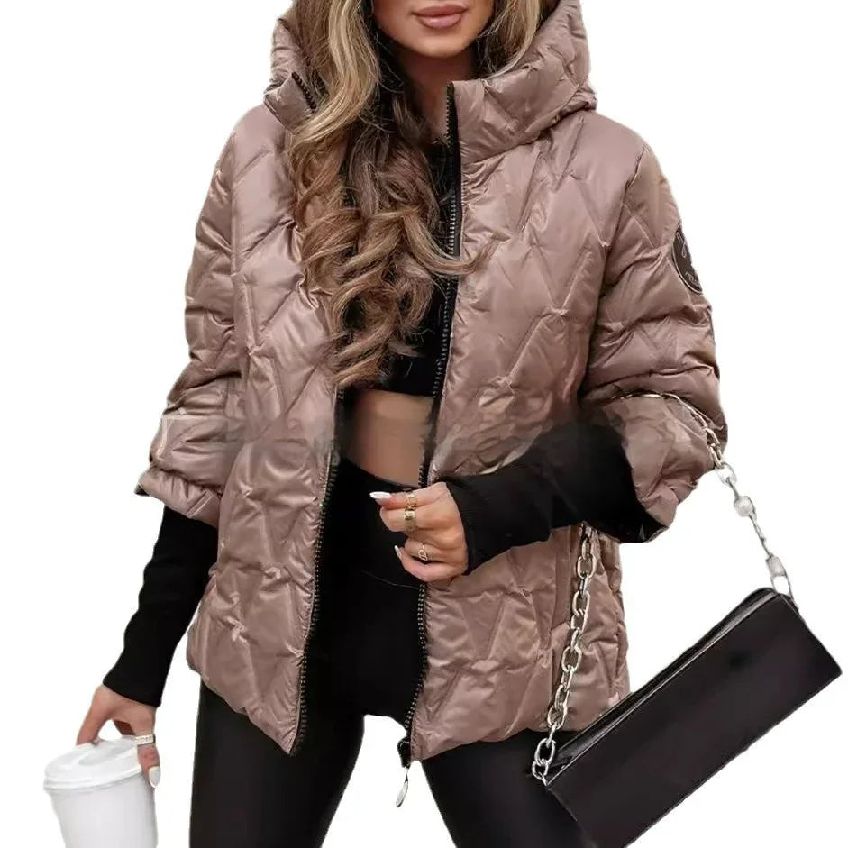 Fashion Hooded Fashion Loose-fitting Long Sleeves Patchwork Cotton Jacket Coat - Gizmo Galaxy