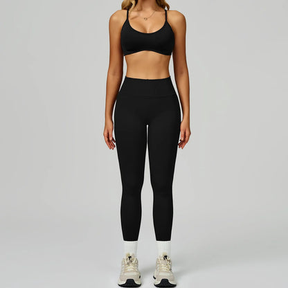 Seamless Yoga Set High-waisted Fitness Workout Outfit - Gizmo Galaxy