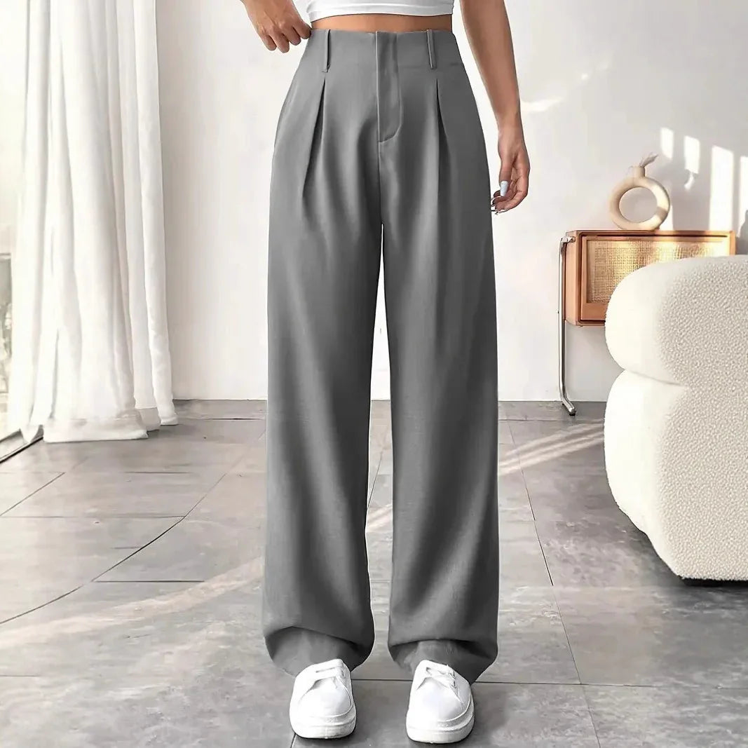 Ladies' High-waisted Slim-fit Suit Pants Wide-leg Floor-dragging Pants - Gizmo Galaxy