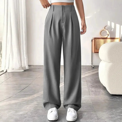 Ladies' High-waisted Slim-fit Suit Pants Wide-leg Floor-dragging Pants - Gizmo Galaxy