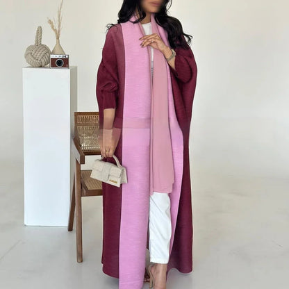 Pleated Trench Djellaba Hot-selling Printed Shawl Cardigan Ethnic Style Cloak Coat - Gizmo Galaxy