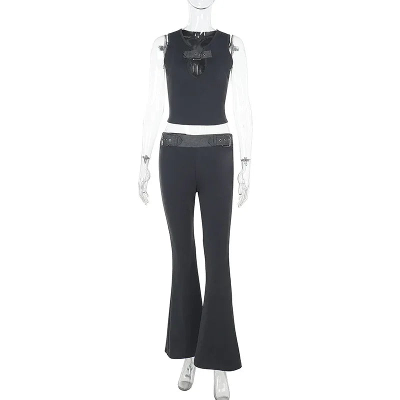 Sexy Hollow-out Sleeveless Tank Top With High Waist - Gizmo Galaxy
