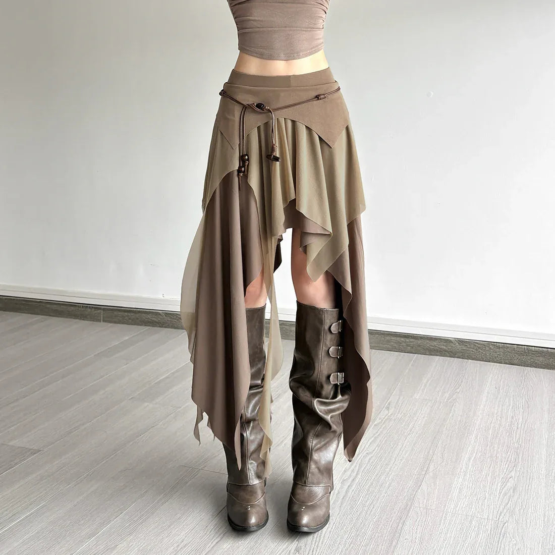 Spicy Girl Style Split Irregular Temperament High Waist Slim Versatile Skirt - Gizmo Galaxy