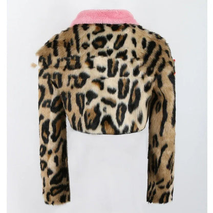 Leopard Print Faux Fur Coat Women's Autumn And Winter - Gizmo Galaxy