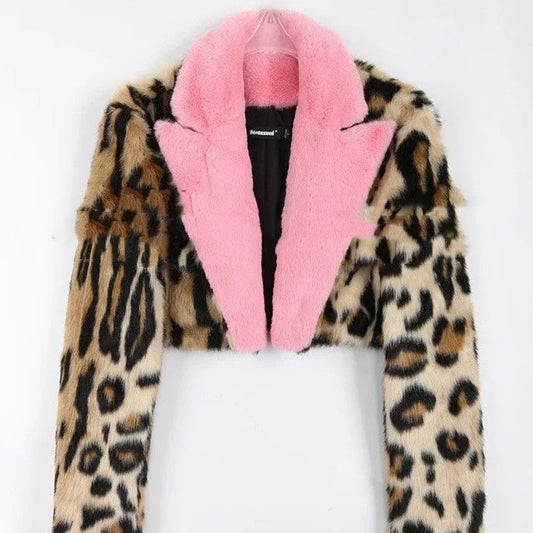 Leopard Print Faux Fur Coat Women's Autumn And Winter - Gizmo Galaxy