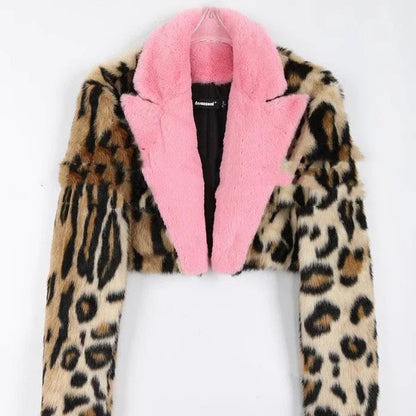 Leopard Print Faux Fur Coat Women's Autumn And Winter - Gizmo Galaxy