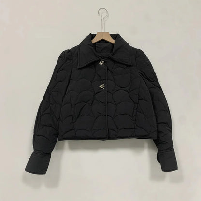 Online Red Diamond Plaid Short Down Jacket - Gizmo Galaxy