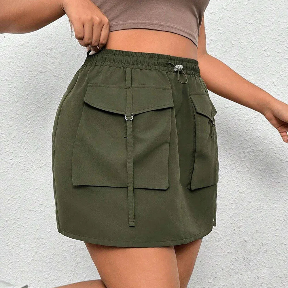 Women's Street Fashion Elastic Waist Workwear Skirt - Gizmo Galaxy