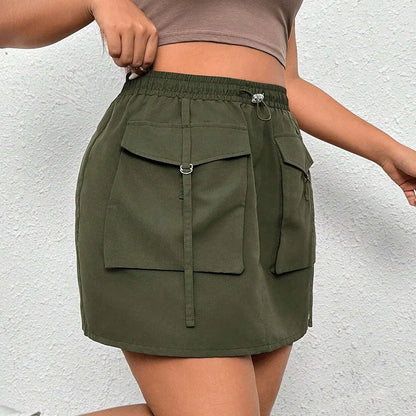 Women's Street Fashion Elastic Waist Workwear Skirt - Gizmo Galaxy
