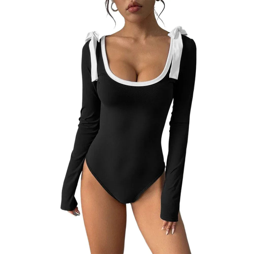 Sexy Slim-fit Square Neckline And Flared Sleeves Sexy Long-sleeved Jumpsuit - Gizmo Galaxy