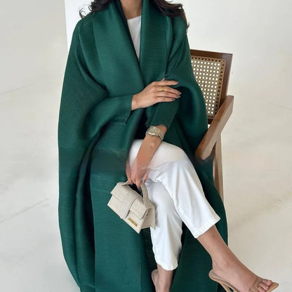 Pleated Trench Djellaba Hot-selling Printed Shawl Cardigan Ethnic Style Cloak Coat - Gizmo Galaxy