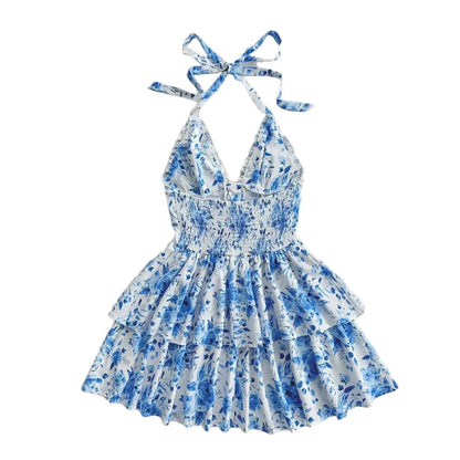 New SpringSummer European And American-style Camisole Top And Audrey Hepburn-inspired Designer Floral Dress - Gizmo Galaxy