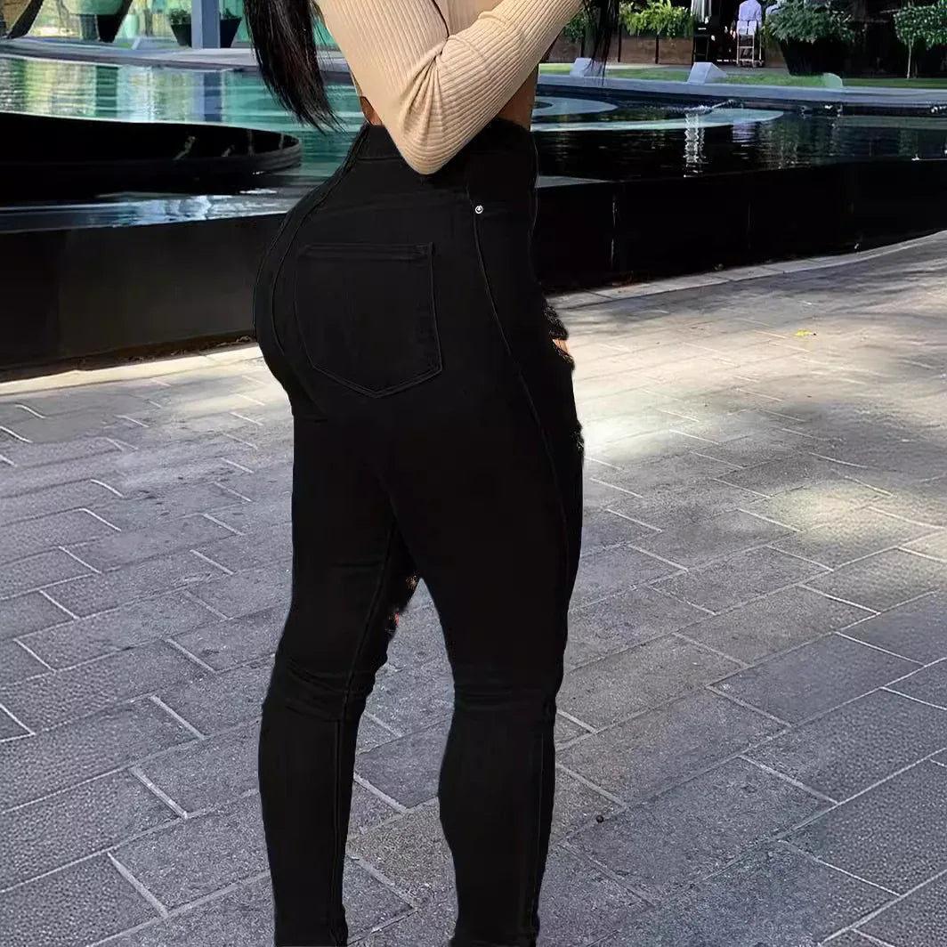 New Ripped Black Jeans For Women - Gizmo Galaxy
