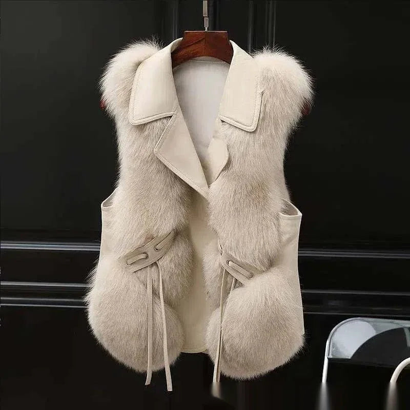 Fur Vests Coat Short Fox Vest - Gizmo Galaxy