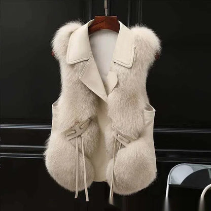 Fur Vests Coat Short Fox Vest - Gizmo Galaxy