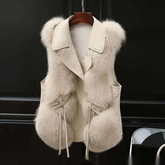 Fur Vests Coat Short Fox Vest - Gizmo Galaxy