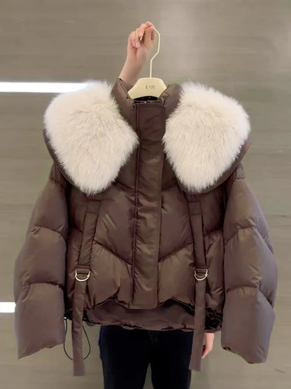 Winter Black Cotton-padded Clothes Coat For Women - Gizmo Galaxy