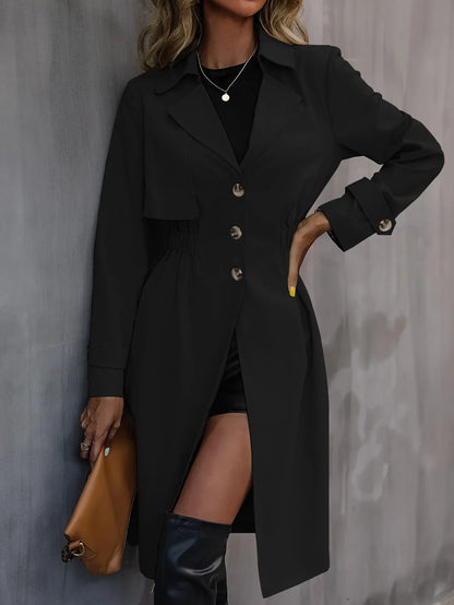 Long Waist Cotton Fashion Jacket Long Sleeve Trench Coat - Gizmo Galaxy