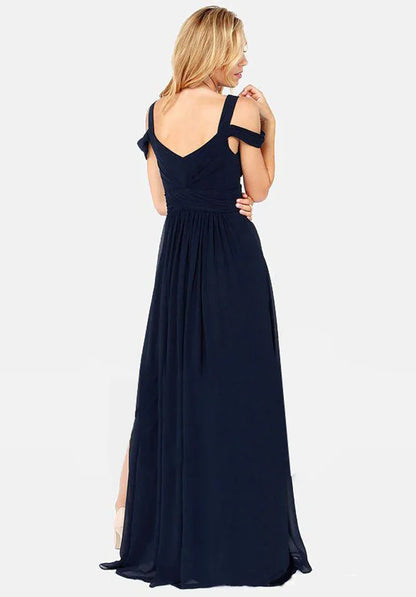 Long Floor Length Elegant Greek Style Pleated Dress - Gizmo Galaxy