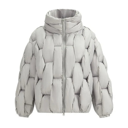 Plus Size Woven Twisted Down Cotton-padded Jacket - Gizmo Galaxy