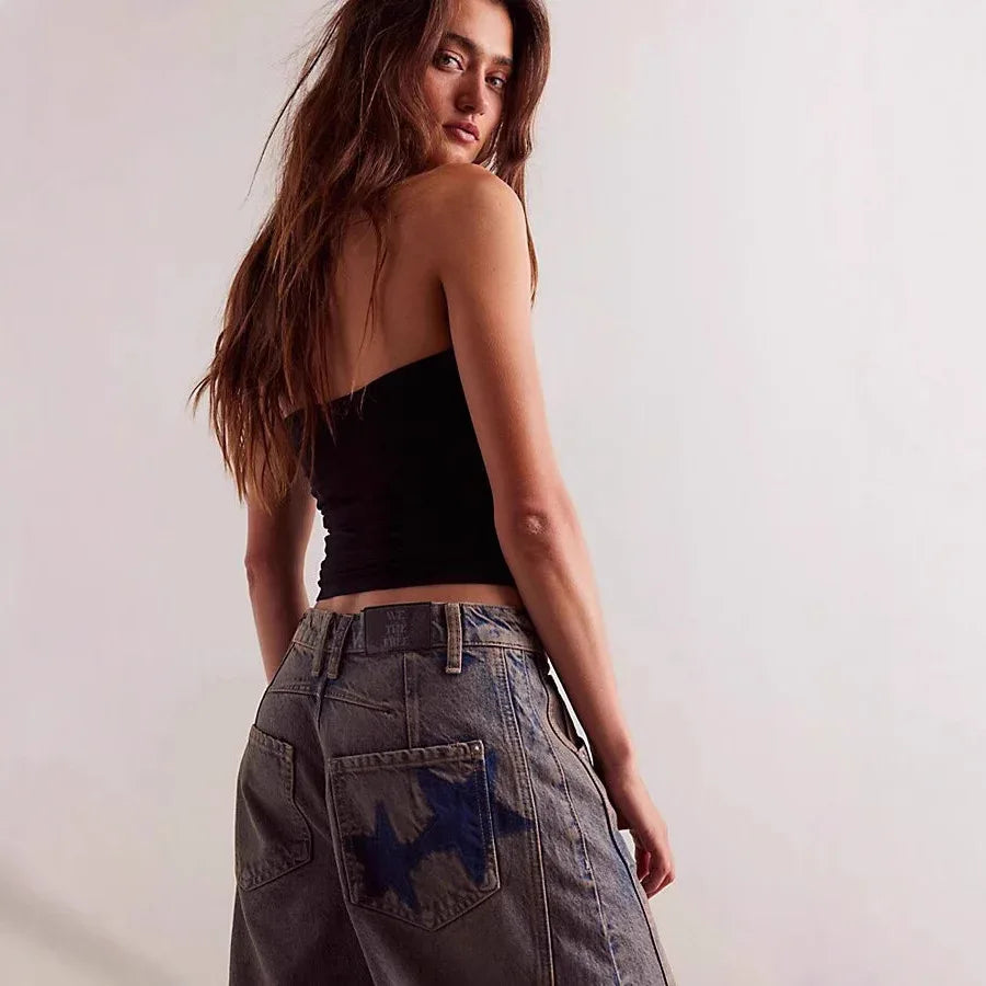 Casual Loose Mid Waist Cylindrical Women's Jeans - Gizmo Galaxy