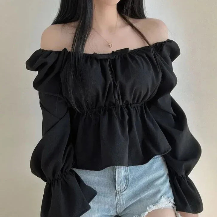 Korean Style Gentle Puff Sleeve Shirt Women - Gizmo Galaxy