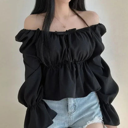 Korean Style Gentle Puff Sleeve Shirt Women - Gizmo Galaxy