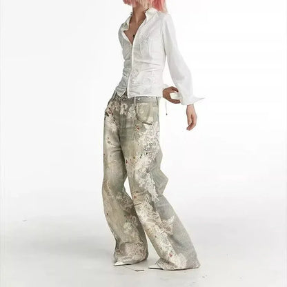 Street Fashion Niche Ripped Straight-leg Pants For Men - Gizmo Galaxy