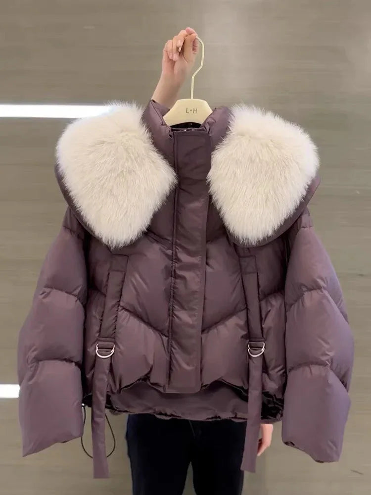 Winter Black Cotton-padded Clothes Coat For Women - Gizmo Galaxy