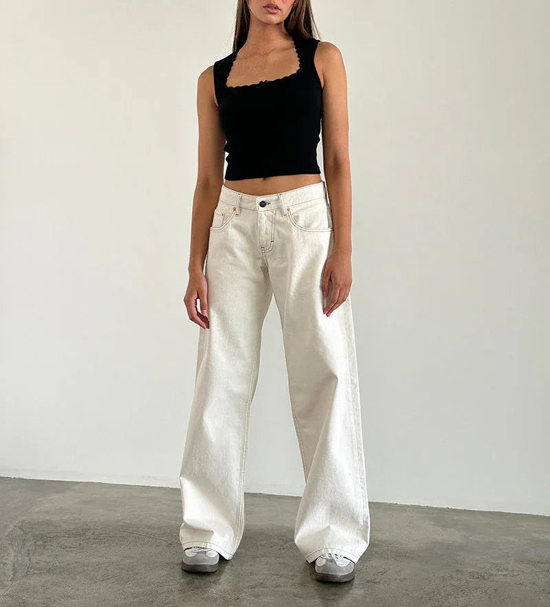 Women's American-style Vintage Straight-leg Jeans - Gizmo Galaxy