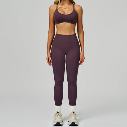 Seamless Yoga Set High-waisted Fitness Workout Outfit - Gizmo Galaxy