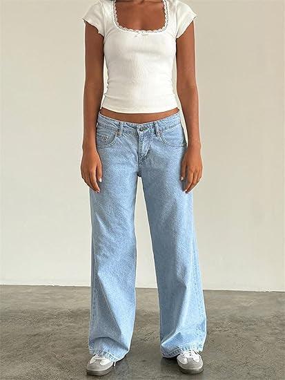 Women's American-style Vintage Straight-leg Jeans - Gizmo Galaxy