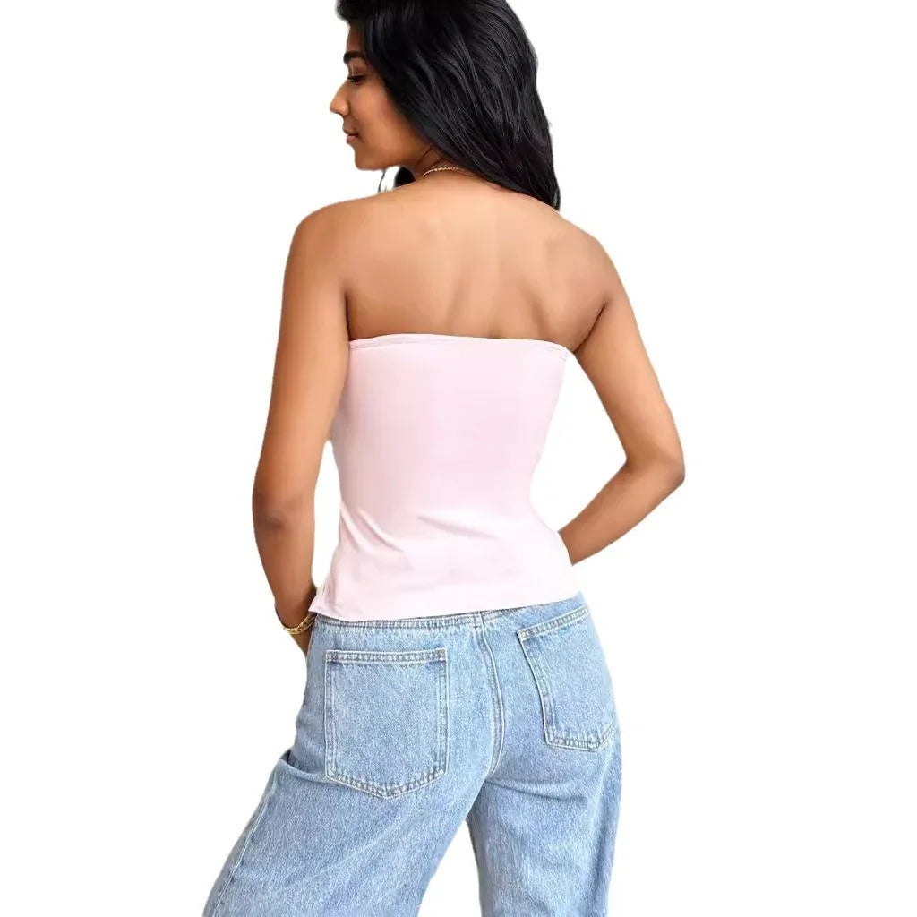 Tube Top Outer Wear Summer Sleeveless Vest Female Irregular Tank-top - Gizmo Galaxy