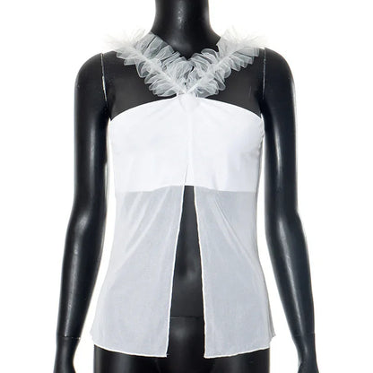 European And American Pure Color Split Sexy Off-the-shoulder T-shirt Top - Gizmo Galaxy