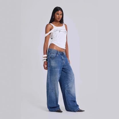 Women's Multi-beaded Loose Cool Jeans Women's - Gizmo Galaxy