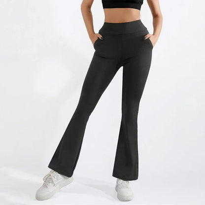 Women's High Waist Hip Lift Stretch Brushed Pocket Shark Pants - Gizmo Galaxy