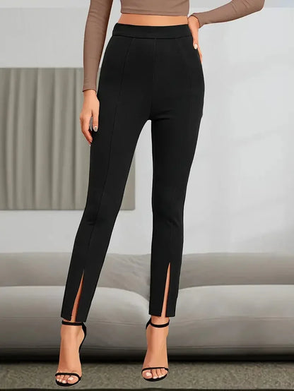 European And American High Waist Casual Sports Split High Slim Fit Comfortable Breathable Hip Lifting Yoga Leggings - Gizmo Galaxy