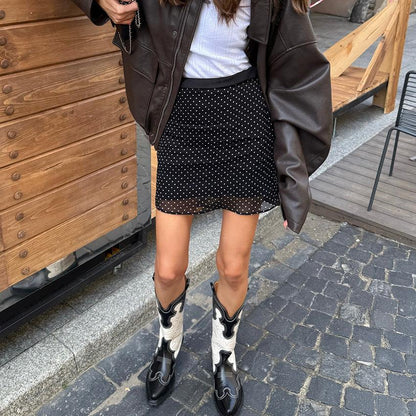 Polka Dot Slim-fit Mini Skirt - Gizmo Galaxy