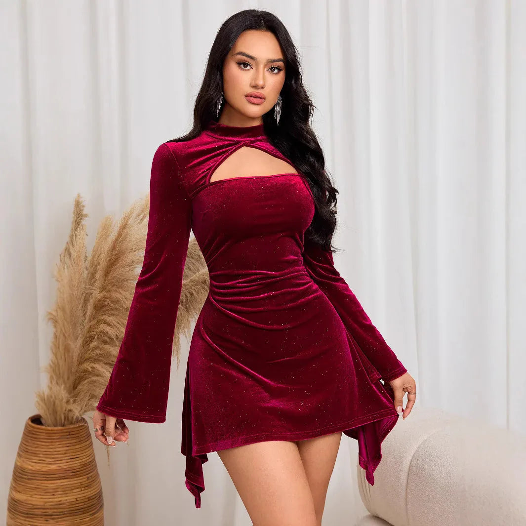Women's Fashionable And Elegant Long-sleeve Dress - Gizmo Galaxy