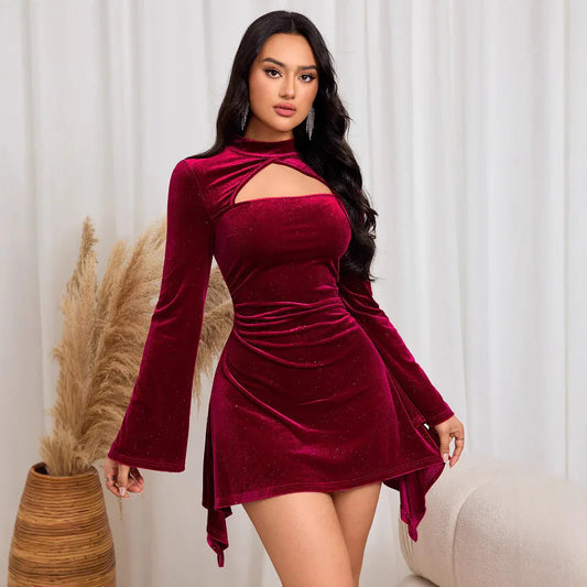Women's Fashionable And Elegant Long-sleeve Dress - Gizmo Galaxy