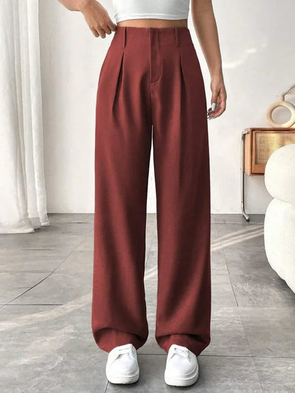 Ladies' High-waisted Slim-fit Suit Pants Wide-leg Floor-dragging Pants - Gizmo Galaxy