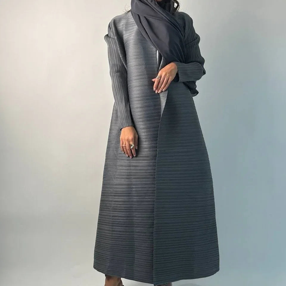 Pleated Trench Djellaba Hot-selling Printed Shawl Cardigan Ethnic Style Cloak Coat - Gizmo Galaxy
